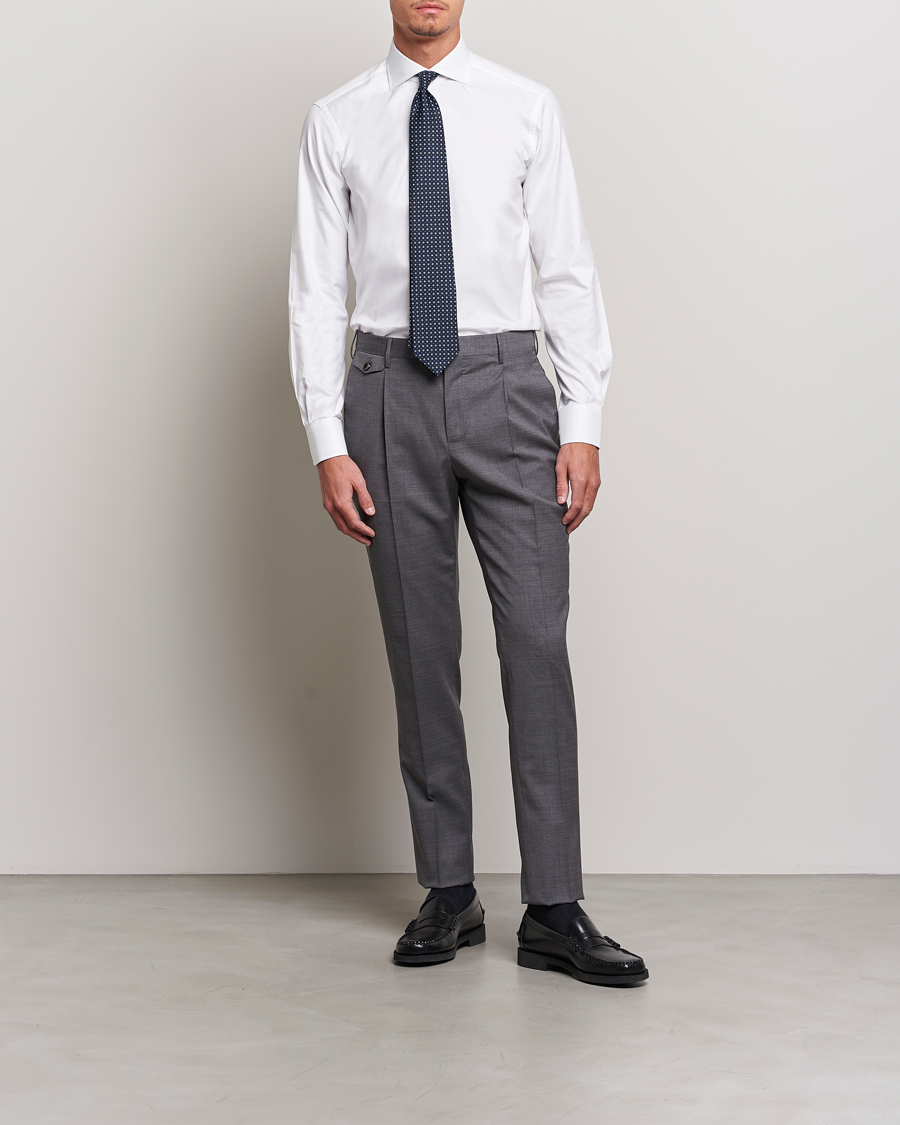 Herre | Skjorter | Kamakura Shirts | Slim Fit Royal Oxford Spread Shirt White