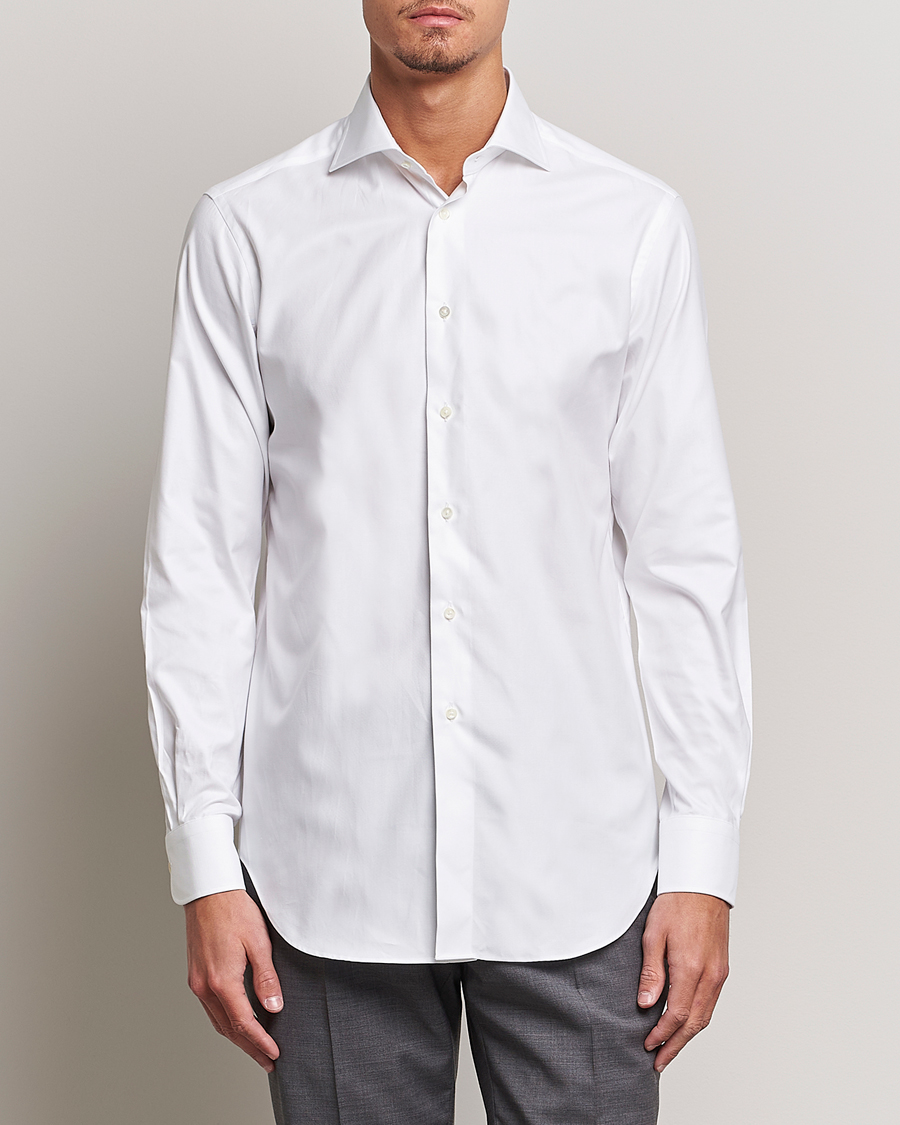 Herre | Japanese Department | Kamakura Shirts | Slim Fit Royal Oxford Spread Shirt White