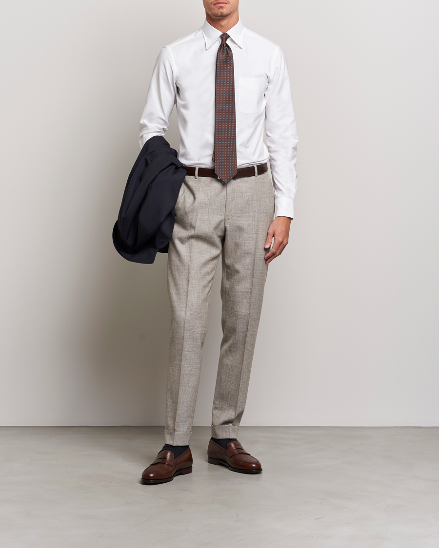 Herre | Skjorter | Kamakura Shirts | Slim Fit Oxford BD Shirt White