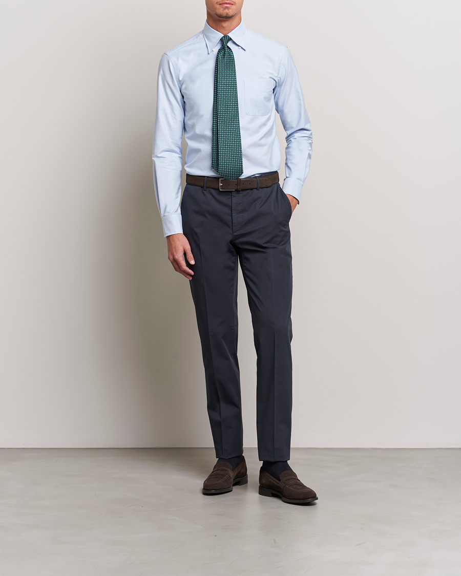 Herre | Skjorter | Kamakura Shirts | Slim Fit Oxford BD Shirt Light Blue