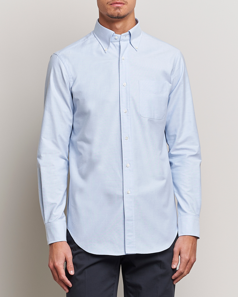 Herre | Kamakura Shirts | Kamakura Shirts | Slim Fit Oxford BD Shirt Light Blue