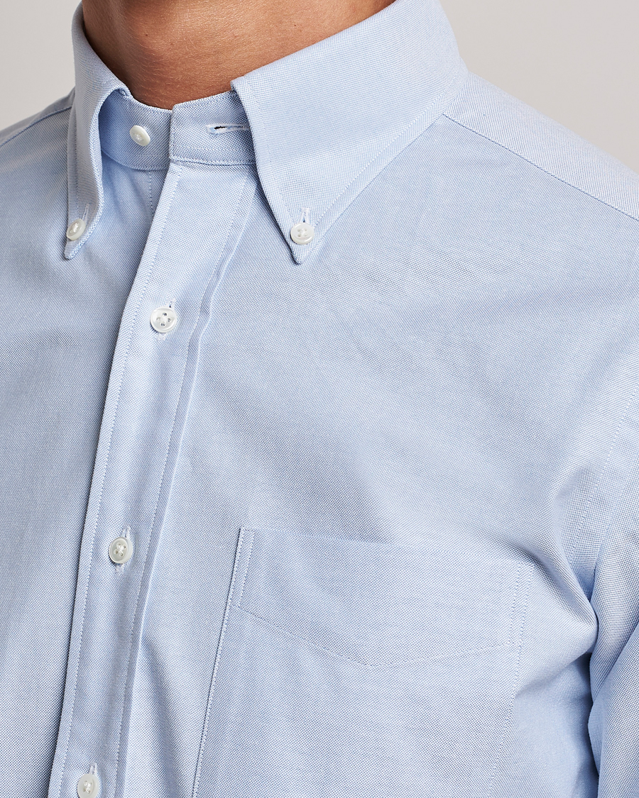 Herre | Skjorter | Kamakura Shirts | Slim Fit Oxford BD Shirt Light Blue