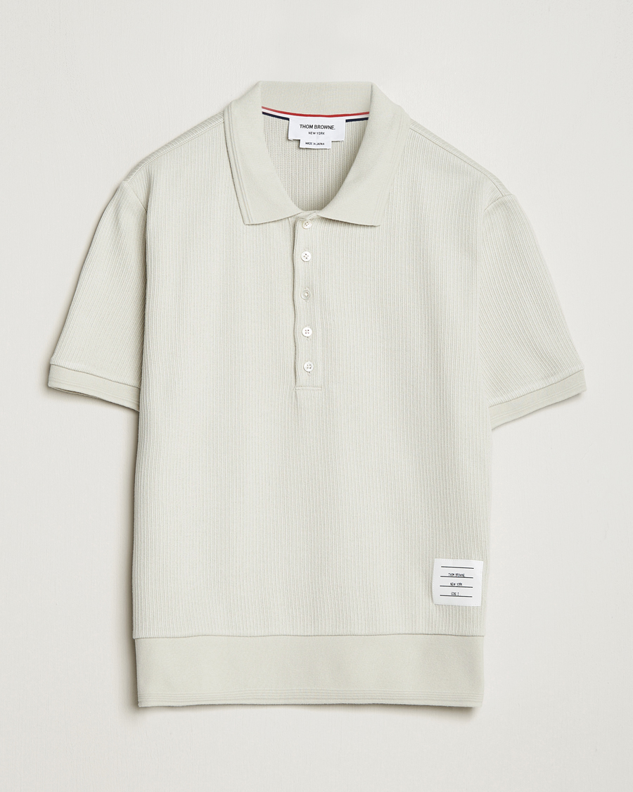 Herre | Polotrøjer | Thom Browne | Short Sleeve Knitted Polo Natural White