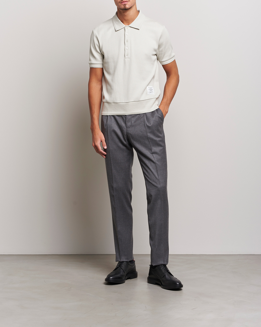 Herre | Polotrøjer | Thom Browne | Short Sleeve Knitted Polo Natural White
