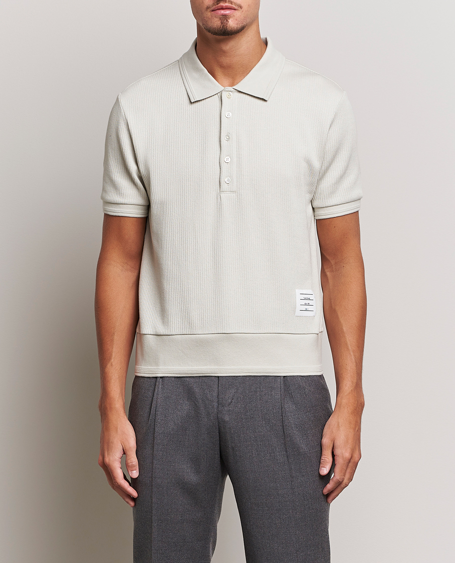 Herre | Polotrøjer | Thom Browne | Short Sleeve Knitted Polo Natural White