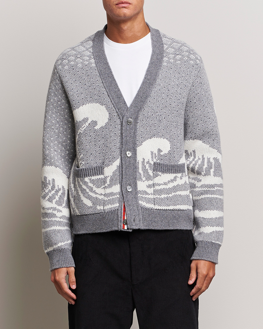 Herre | Thom Browne | Thom Browne | Fair Isle Jacquard Cardigan Grey
