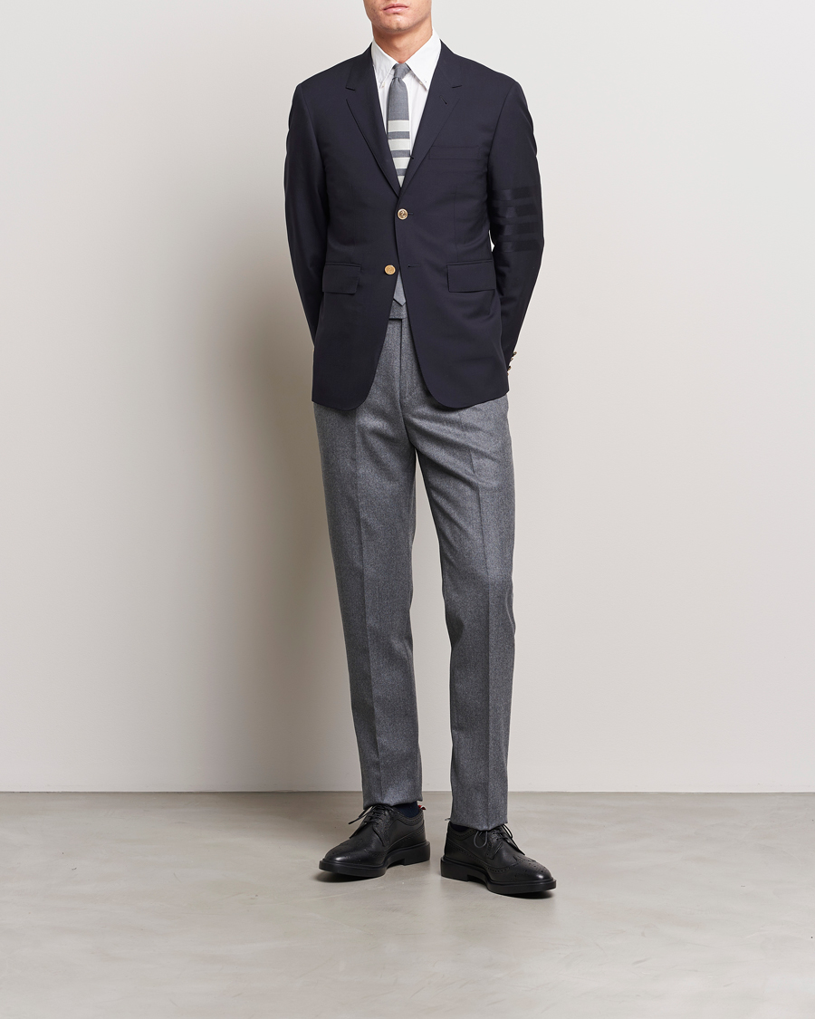 Herre | Blazere & jakker | Thom Browne | Tonal 4 Bar Wool Blazer Navy