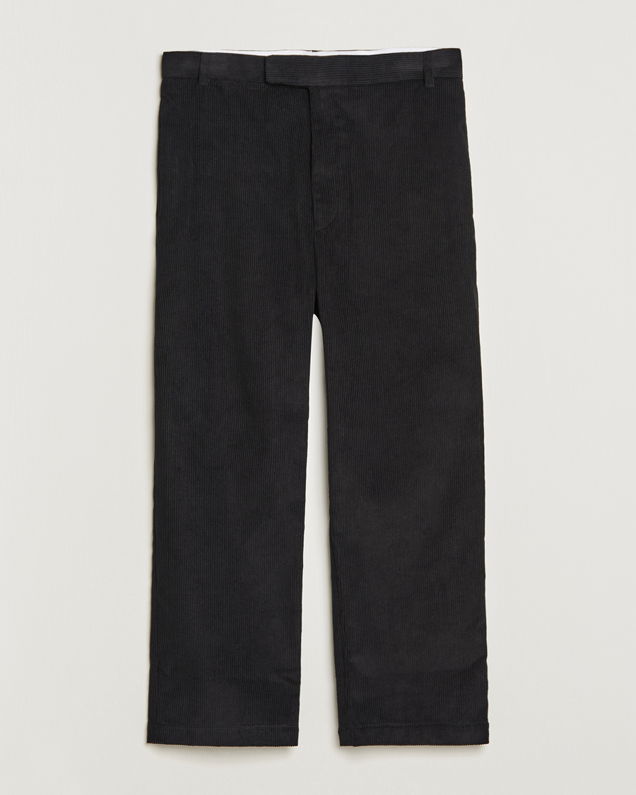 Herre | Bukser | Thom Browne | Straight Cropped Corduroy Trousers Black