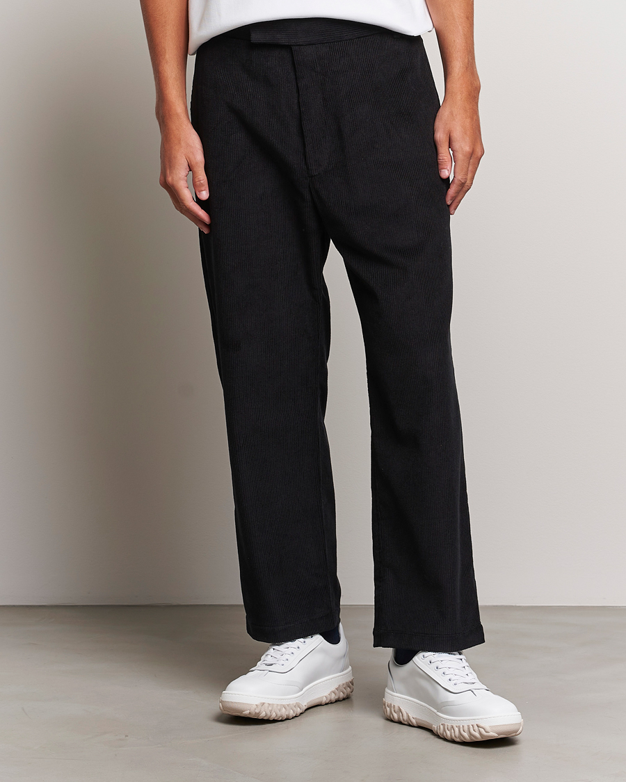 Herre | Bukser | Thom Browne | Straight Cropped Corduroy Trousers Black