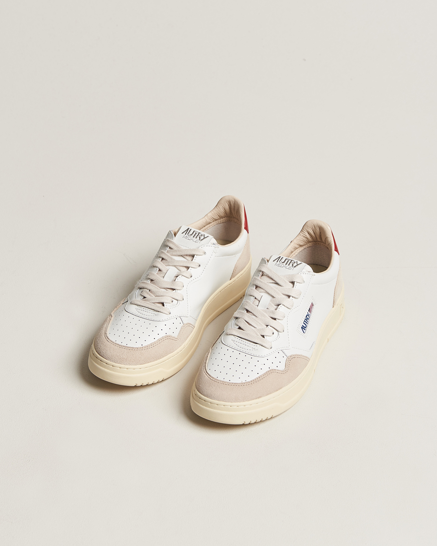 Herre | Hvide sneakers | Autry | Medalist Low Leather/Suede Sneaker White/Red
