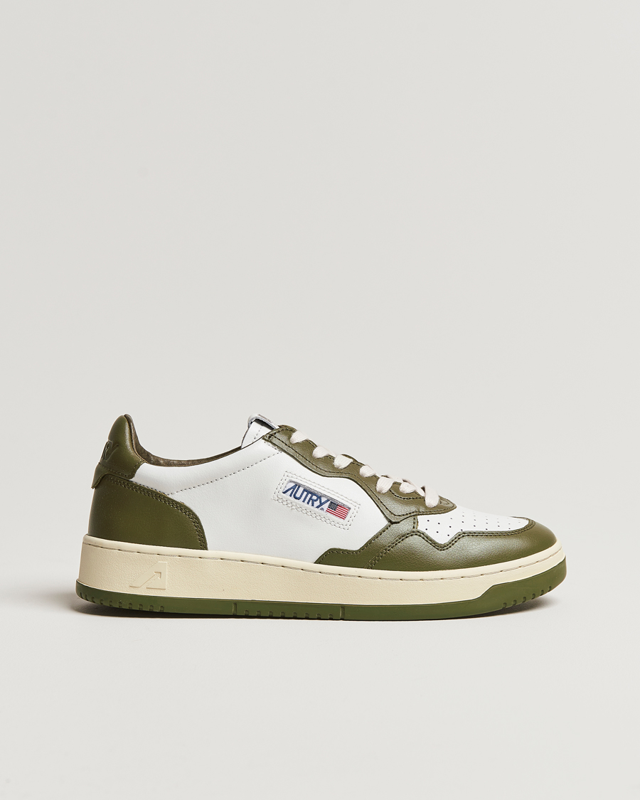 Herre | Autry Medalist Low Bicolor Leather Sneaker Military Olive | Autry | Medalist Low Bicolor Leather Sneaker Military Olive