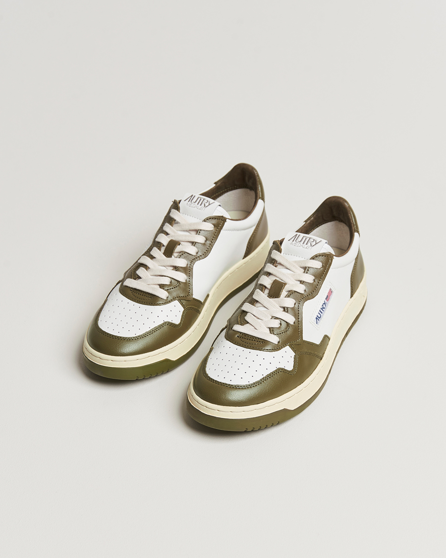 Herre | Autry Medalist Low Bicolor Leather Sneaker Military Olive | Autry | Medalist Low Bicolor Leather Sneaker Military Olive