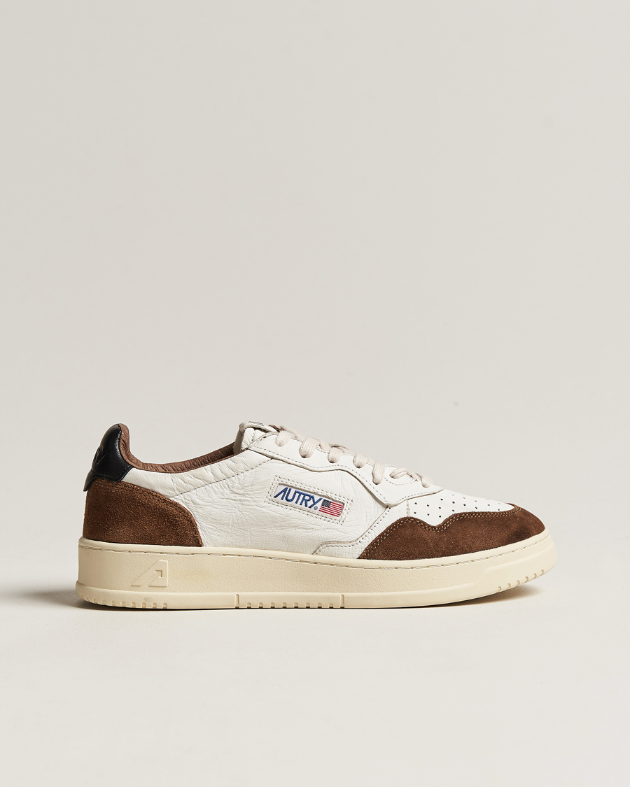 Herre | Autry Medalist Low Goat Leather/Suede Sneaker Cigarr/Black | Autry | Medalist Low Goat Leather/Suede Sneaker Cigarr/Black