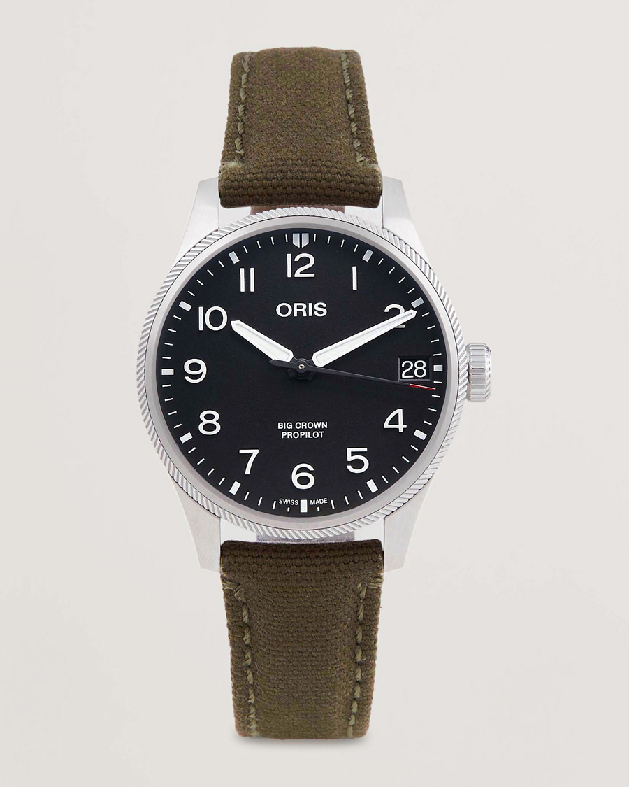 Herre |  | Oris | Big Crown Propilot Date 41mm Leather Bracelet Black