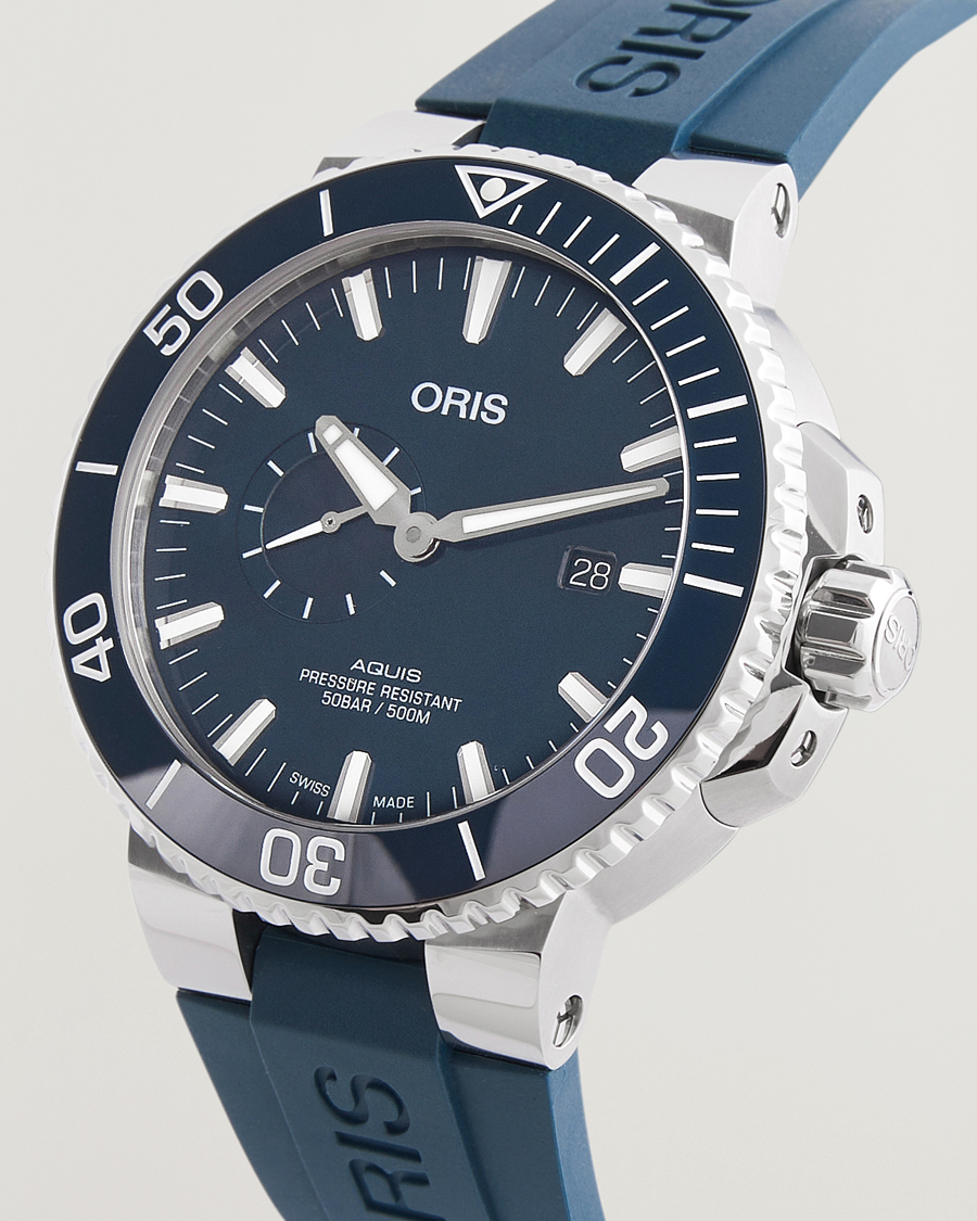 Herre | Oris Aquis Small Second 45,5mm Rubber Bracelet Blue | Oris | Aquis Small Second 45,5mm Rubber Bracelet Blue