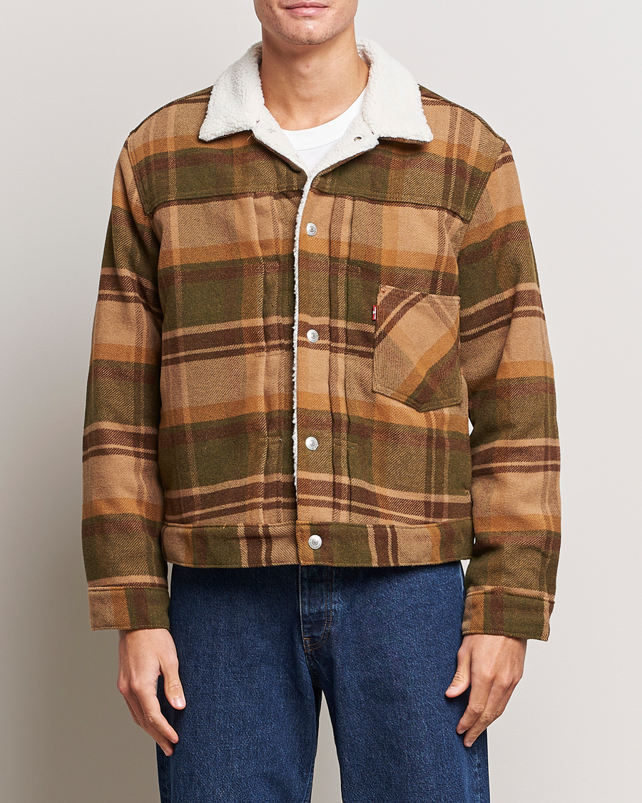 Herre | Jakker | Levi's | Type I Checked Sherpa Trucker Winter Moss