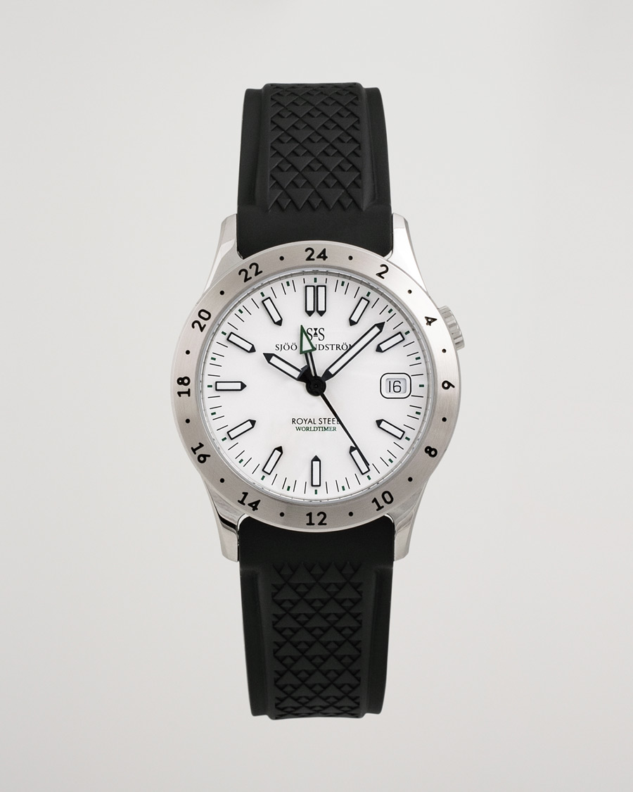 Herre | Sjöö Sandström Pre-Owned Royal Steel Worldtimer 36mm SS-1836-WT | Sjöö Sandström Pre-Owned | Royal Steel Worldtimer 36mm SS-1836-WT