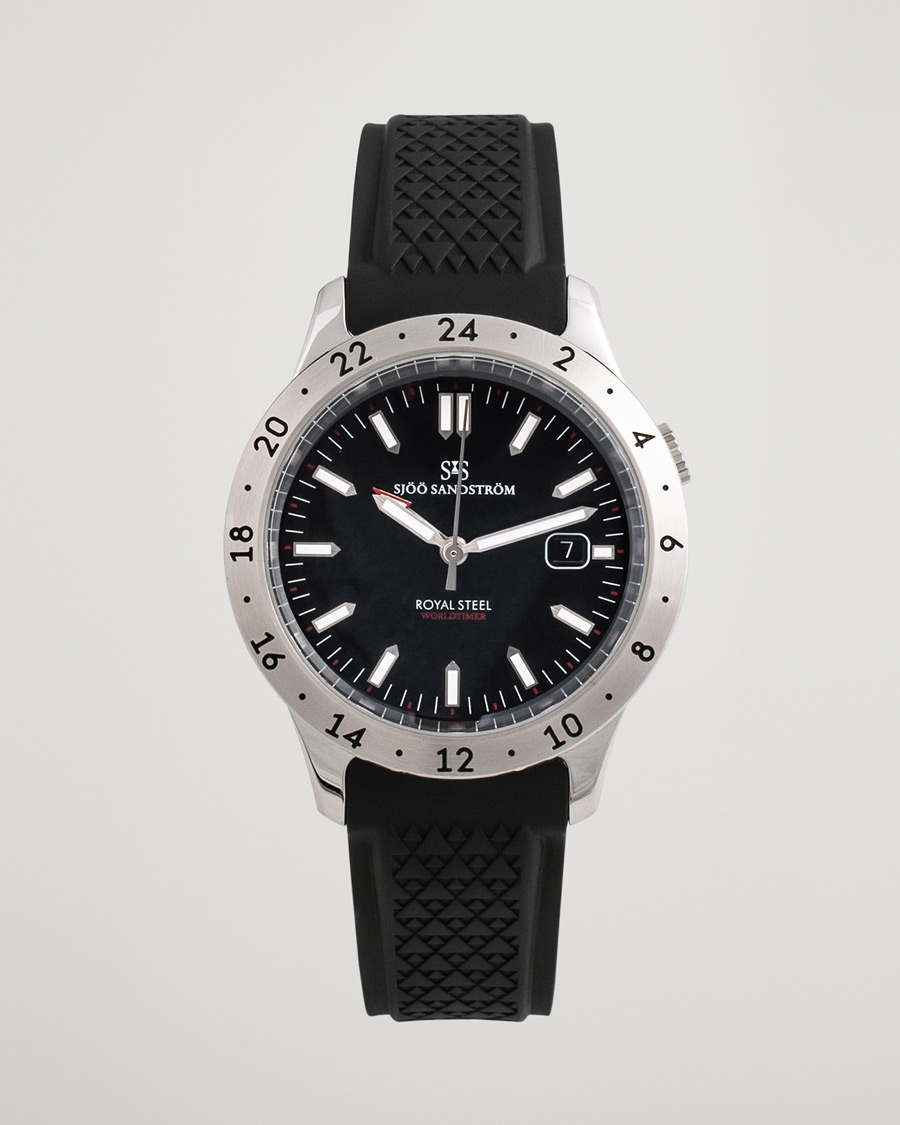 Herre | Sjöö Sandström Pre-Owned Royal Steel Worldtimer 41mm SS-1841-WT | Sjöö Sandström Pre-Owned | Royal Steel Worldtimer 41mm SS-1841-WT