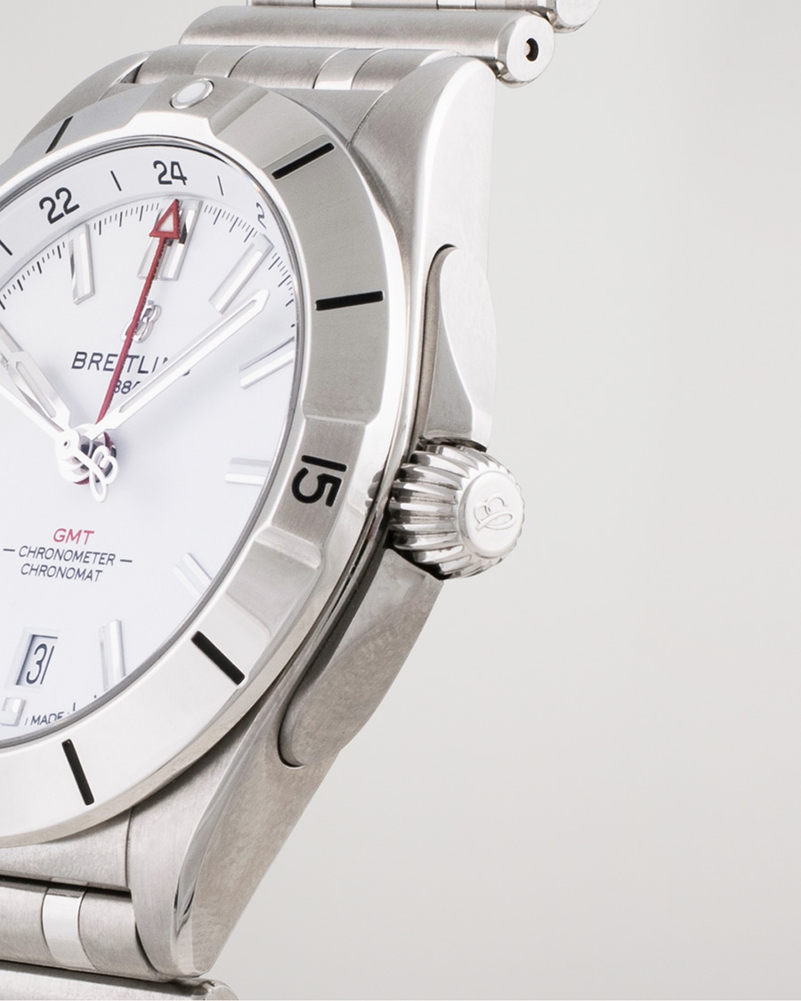 Herre | Breitling Pre-Owned Chronomat GMT 40 A32398 Steel White | Breitling Pre-Owned | Chronomat GMT 40 A32398 Steel White