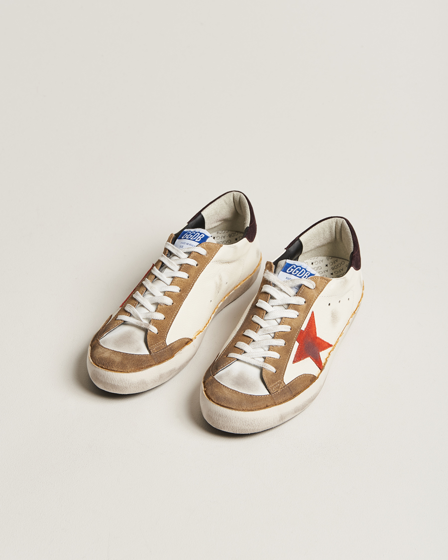 Herre | Golden Goose Deluxe Brand Super-Star Sneakers White/Brown | Golden Goose | Deluxe Brand Super-Star Sneakers White/Brown
