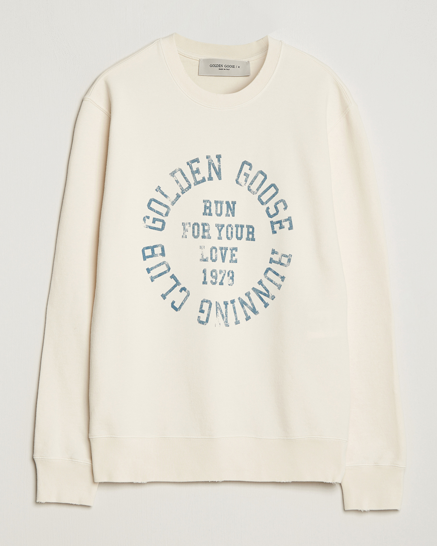 Herre | Trøjer | Golden Goose | Deluxe Brand Running Club Sweatshirt Heritage White