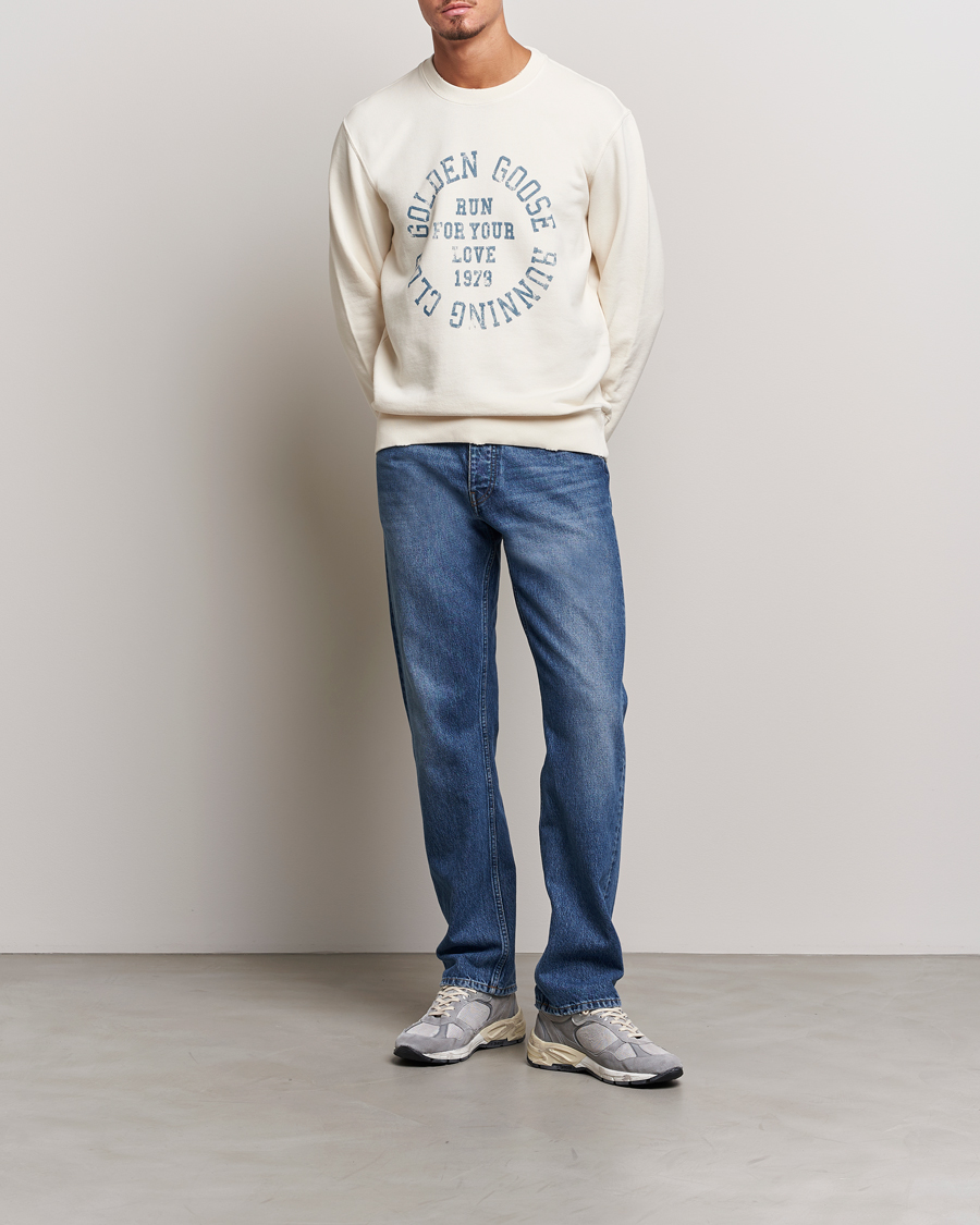 Herre | Trøjer | Golden Goose | Deluxe Brand Running Club Sweatshirt Heritage White