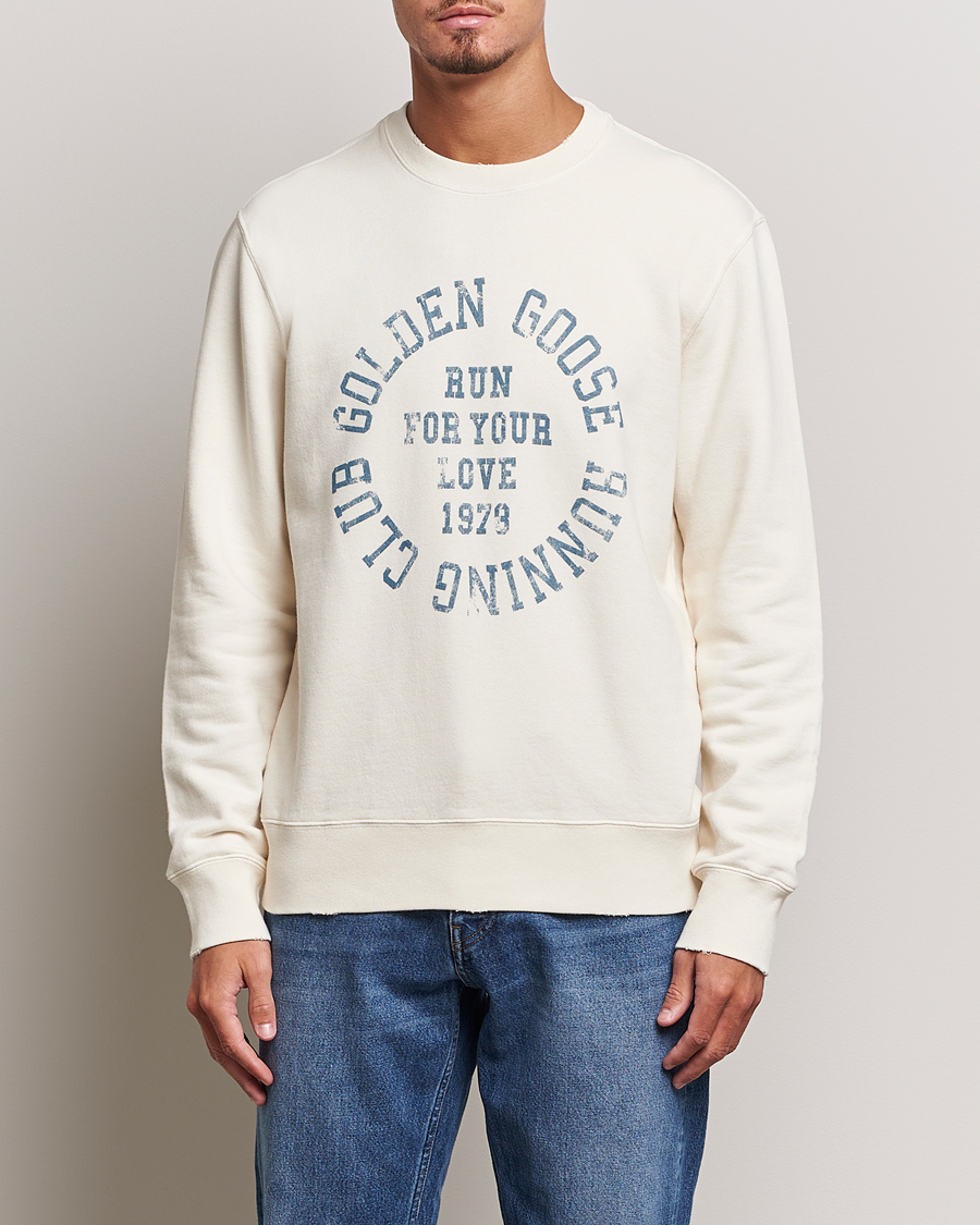 Herre | Trøjer | Golden Goose | Deluxe Brand Running Club Sweatshirt Heritage White