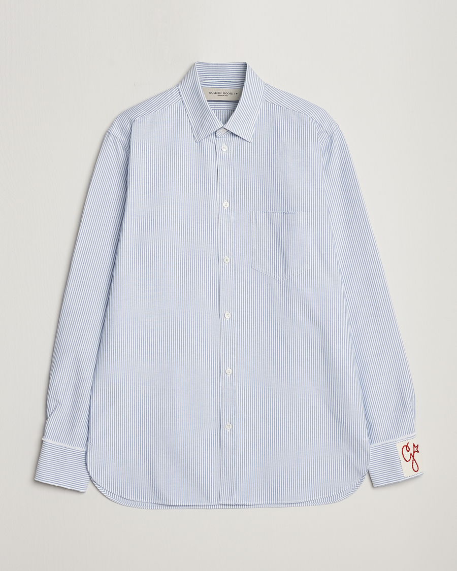 Herre | Skjorter | Golden Goose | Deluxe Brand Regular Fit Striped Oxford Shirt Light Blue