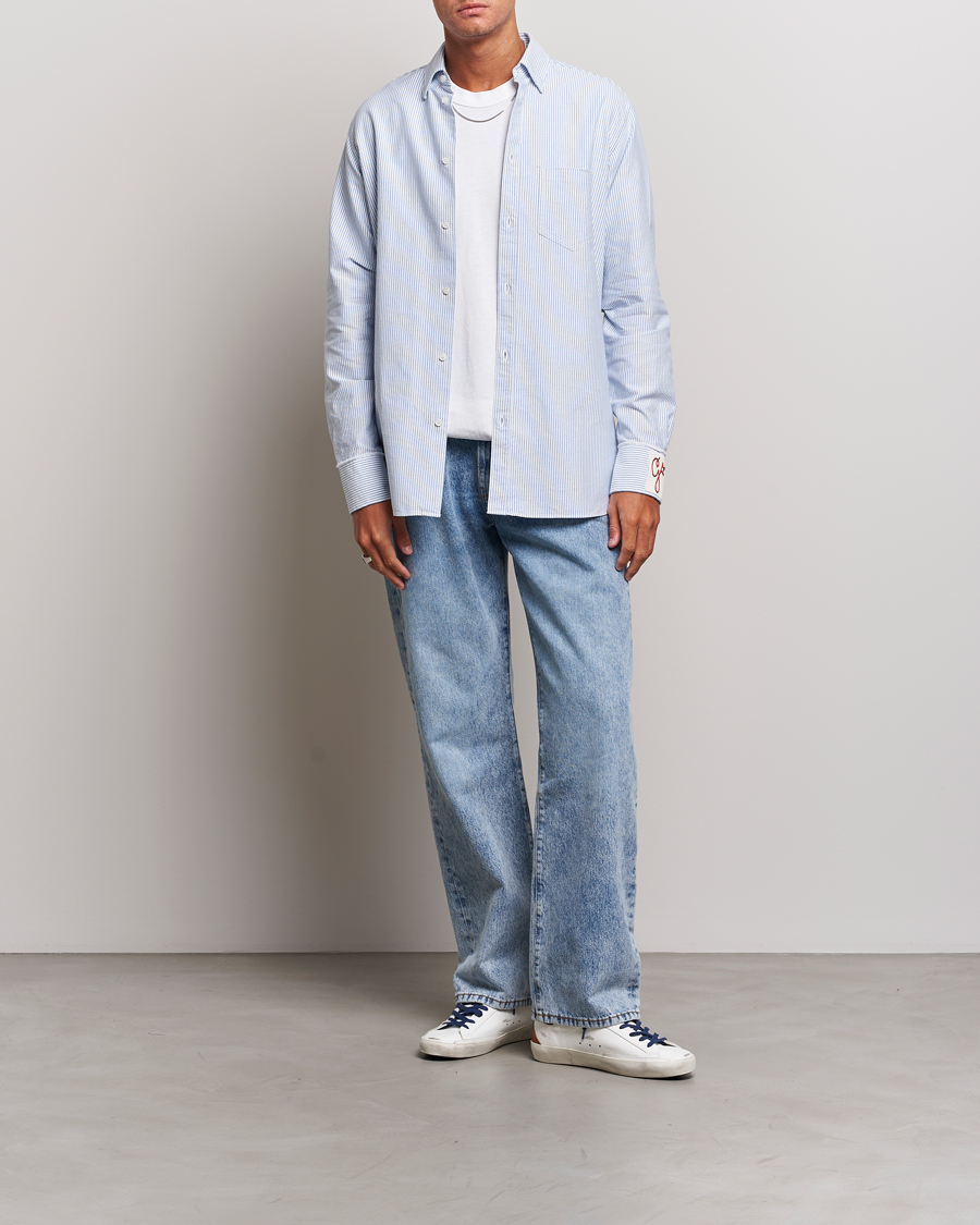 Herre | Skjorter | Golden Goose | Deluxe Brand Regular Fit Striped Oxford Shirt Light Blue