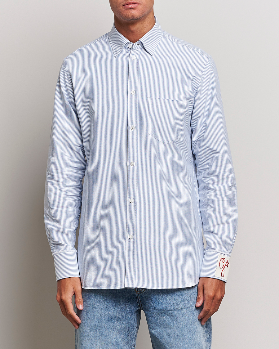 Herre | Golden Goose Deluxe Brand | Golden Goose Deluxe Brand | Regular Fit Striped Oxford Shirt Light Blue