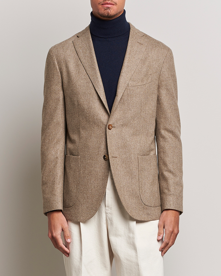 Herre | Blazere & jakker | Boglioli | K Jacket Washed Flannel Blazer Beige
