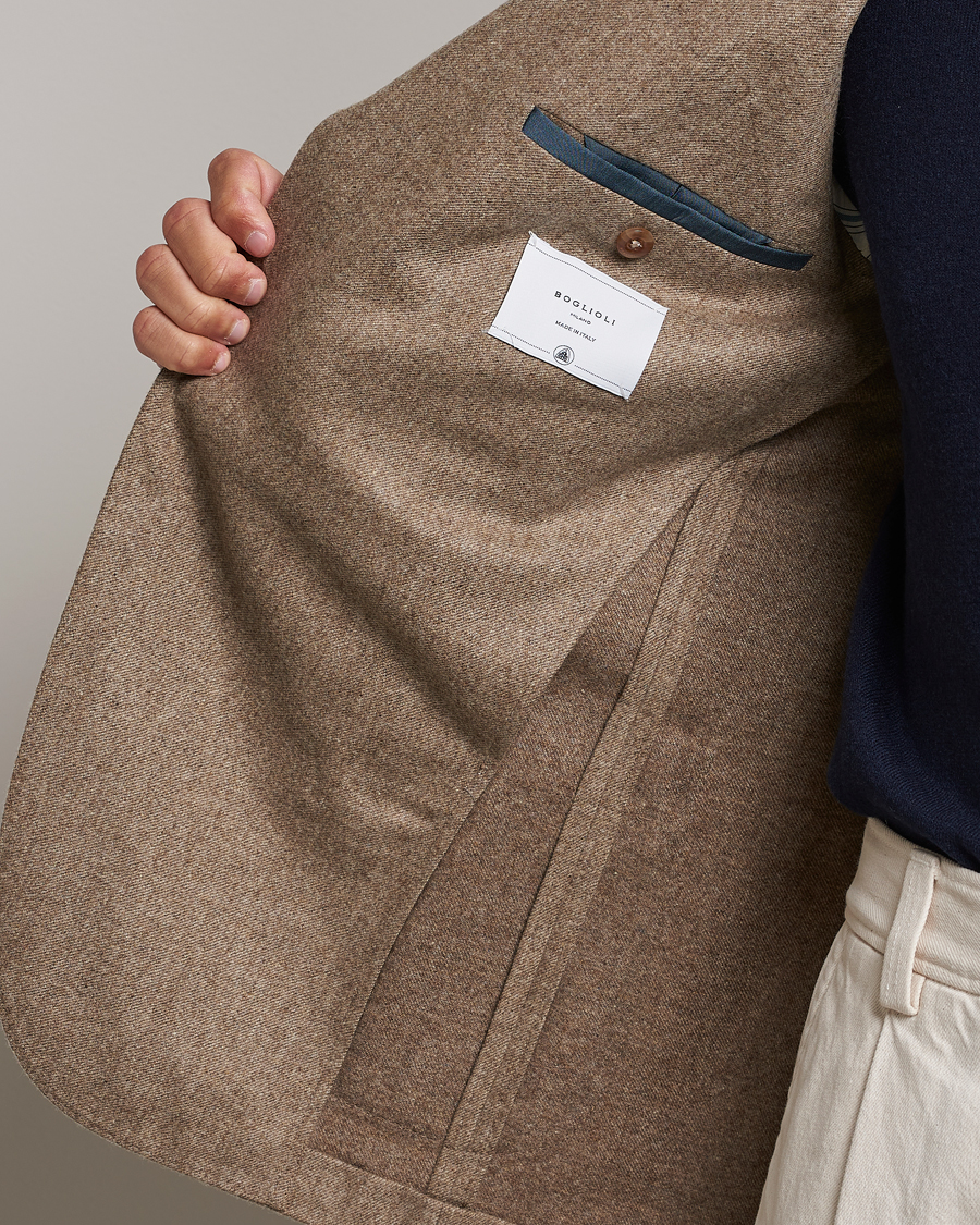 Herre | Blazere & jakker | Boglioli | K Jacket Washed Flannel Blazer Beige