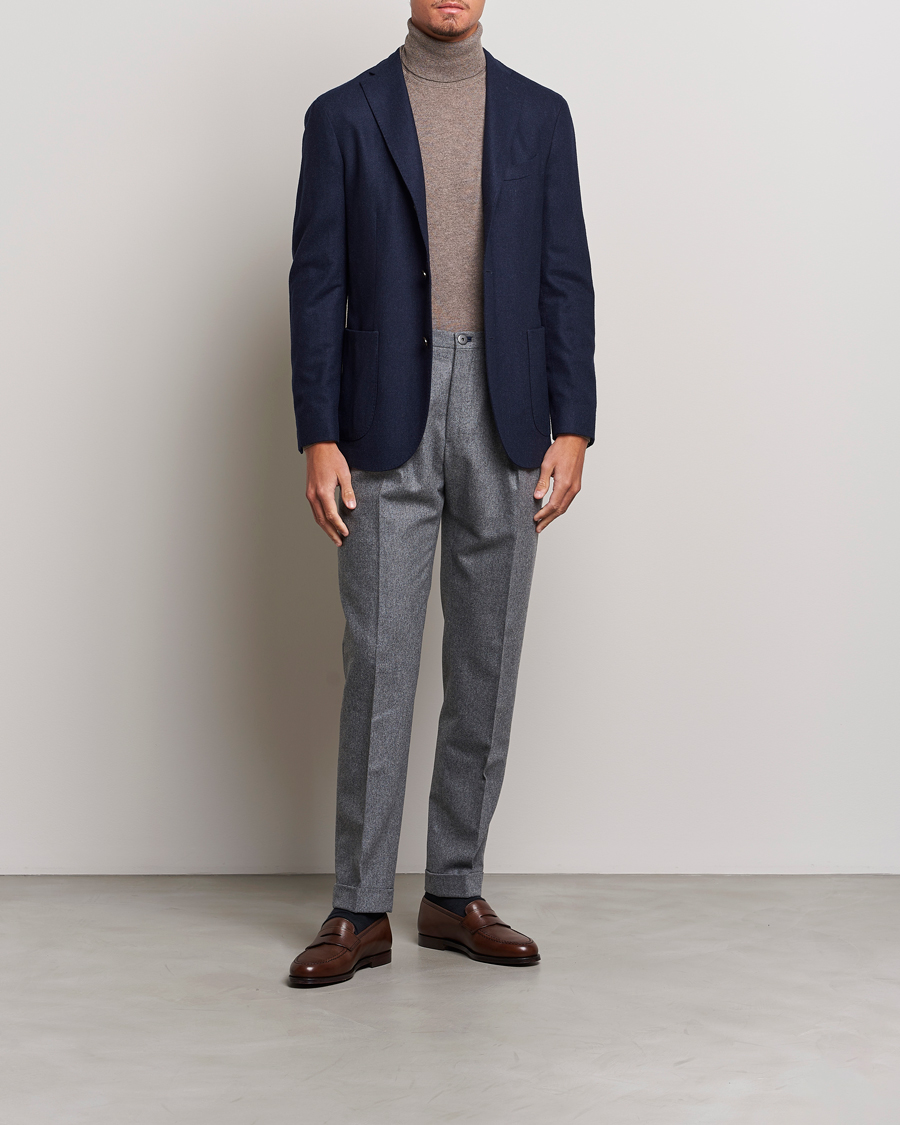 Herre | Blazere & jakker | Boglioli | K Jacket Washed Flannel Blazer Navy