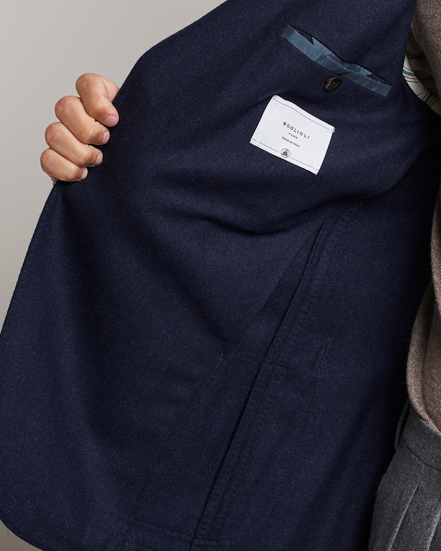 Herre | Blazere & jakker | Boglioli | K Jacket Washed Flannel Blazer Navy