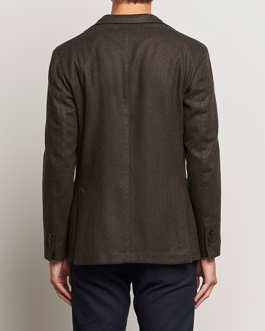 Herre | Blazere & jakker | Boglioli | K Jacket Wool Herringbone Blazer Dark Brown