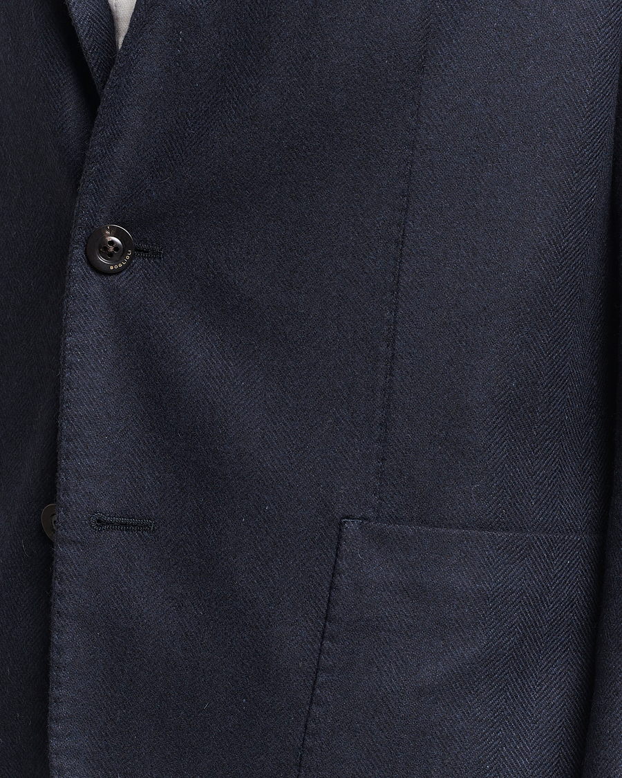 Herre | Blazere & jakker | Boglioli | K Jacket Dyed Flannel Check Blazer Navy