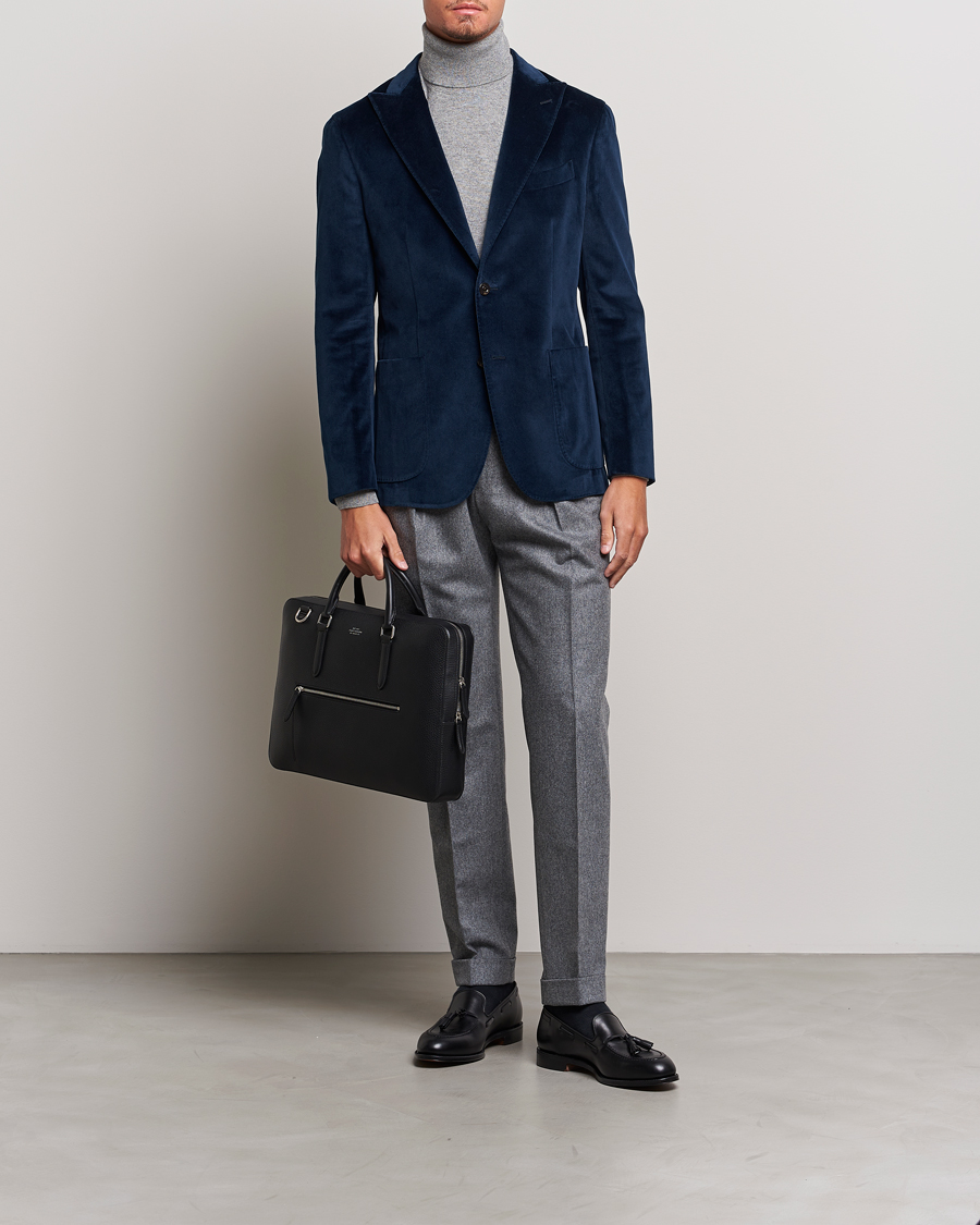 Herre | Blazere & jakker | Boglioli | K Jacket Peak Lapel Velvet Blazer Navy
