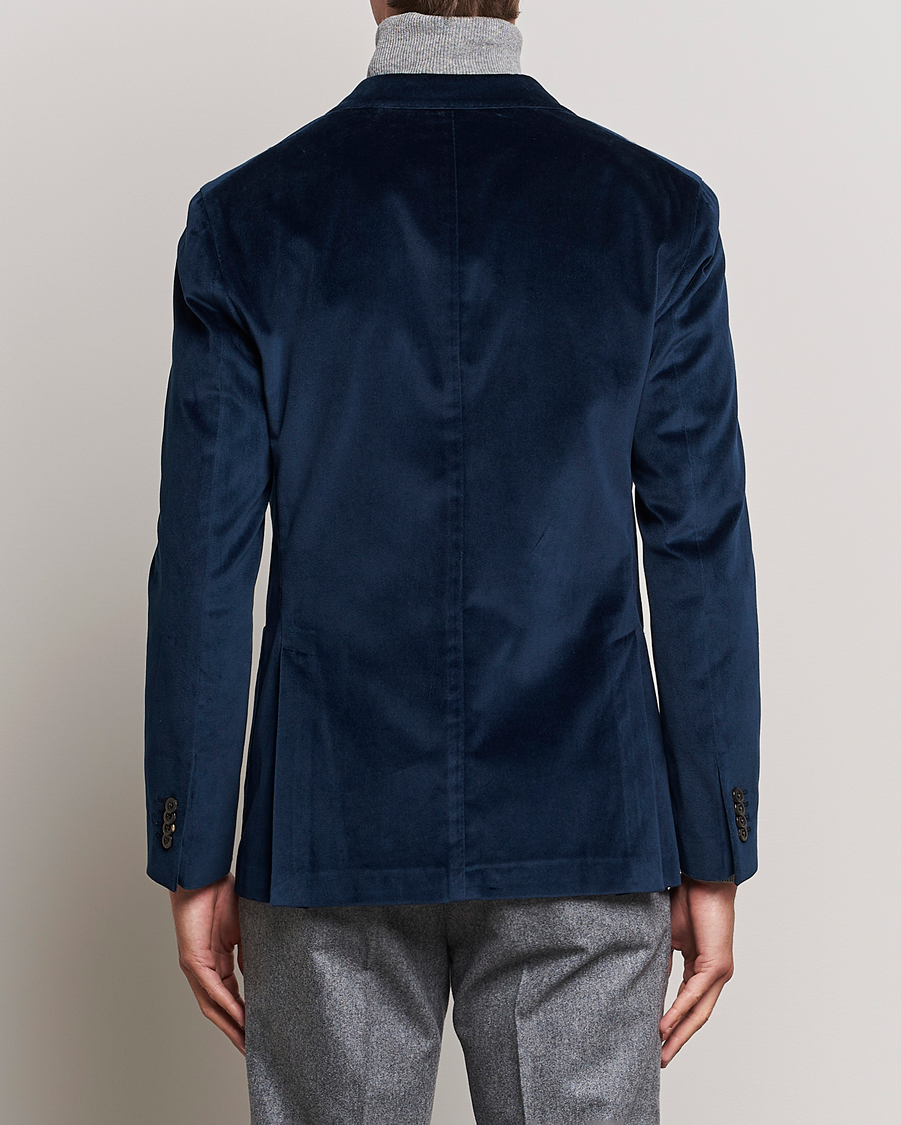 Herre | Blazere & jakker | Boglioli | K Jacket Peak Lapel Velvet Blazer Navy