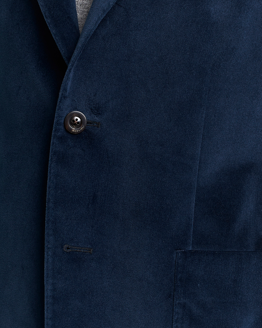 Herre | Blazere & jakker | Boglioli | K Jacket Peak Lapel Velvet Blazer Navy
