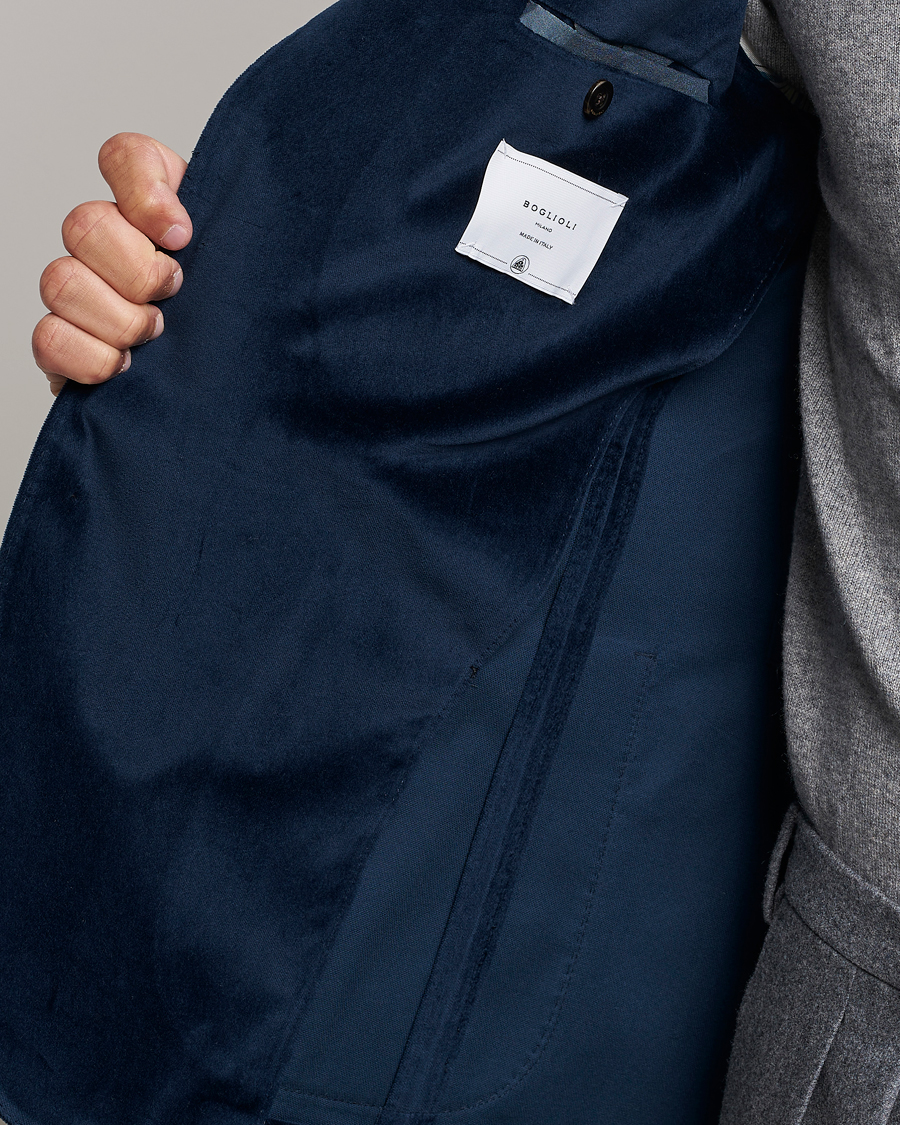 Herre | Blazere & jakker | Boglioli | K Jacket Peak Lapel Velvet Blazer Navy