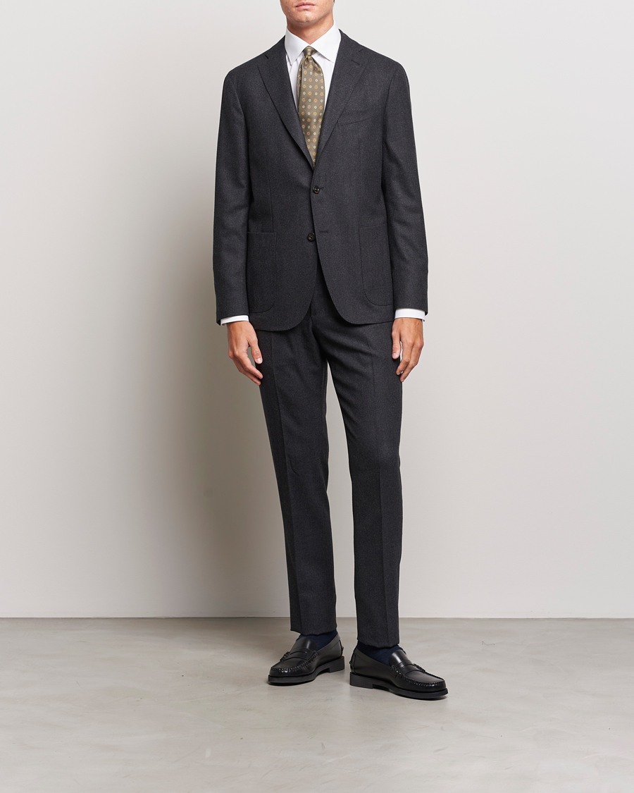 Herre | Jakkesæt | Boglioli | K Jacket Light Flannel Suit Dark Grey
