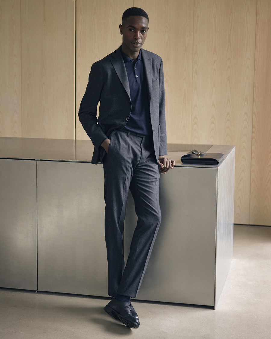 Herre | Jakkesæt | Boglioli | K Jacket Light Flannel Suit Dark Grey