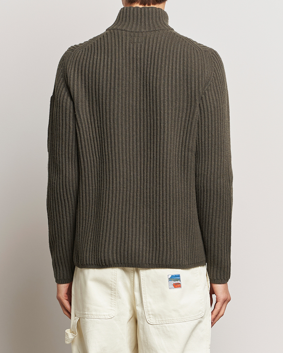 Herre | Trøjer | C.P. Company | Heavy Knitted Lambswool Full Zip Olive