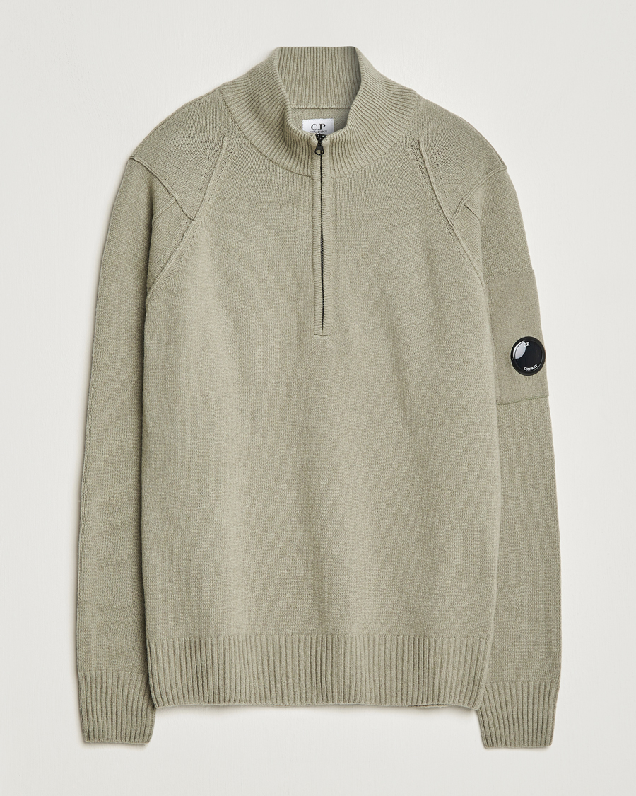 Herre | Trøjer | C.P. Company | Lambswool Lens Half Zip Silver Sage