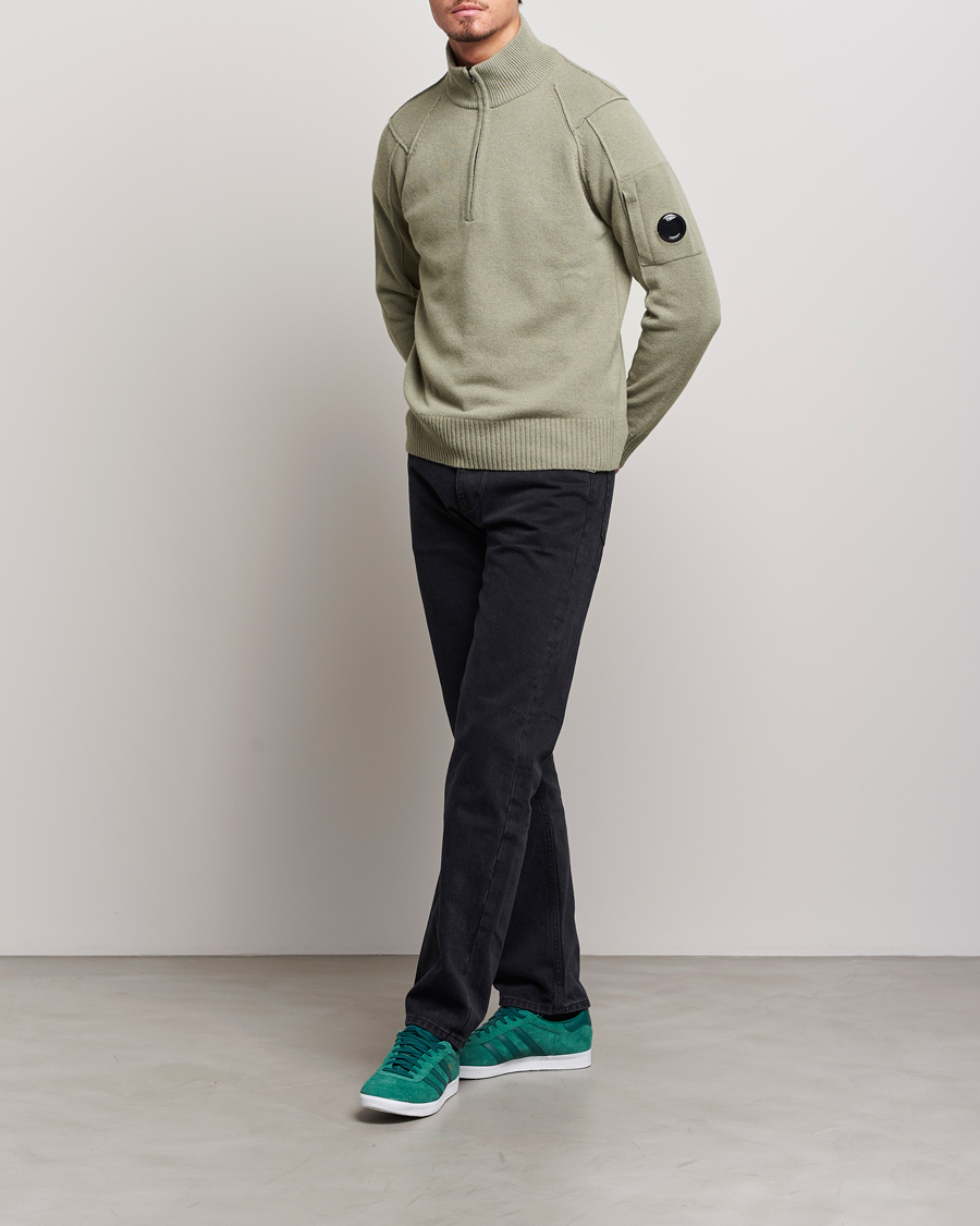 Herre | Trøjer | C.P. Company | Lambswool Lens Half Zip Silver Sage