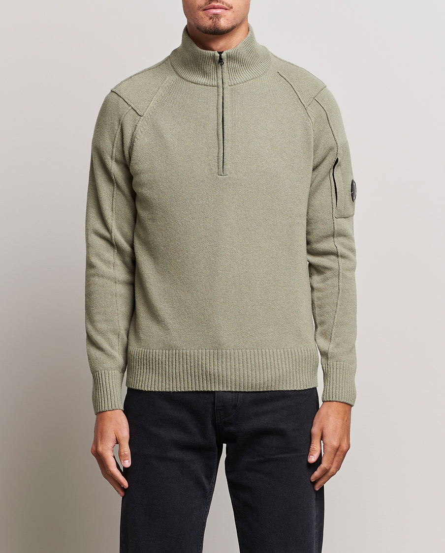 Herre | Trøjer | C.P. Company | Lambswool Lens Half Zip Silver Sage
