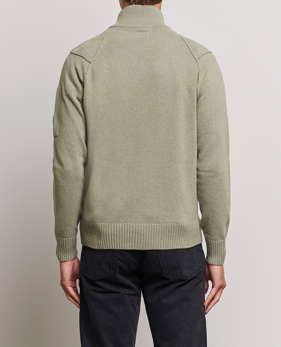 Herre | Trøjer | C.P. Company | Lambswool Lens Half Zip Silver Sage