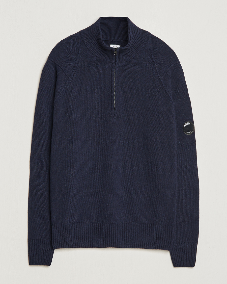 Herre | Trøjer | C.P. Company | Lambswool Lens Half Zip Total Eclipse