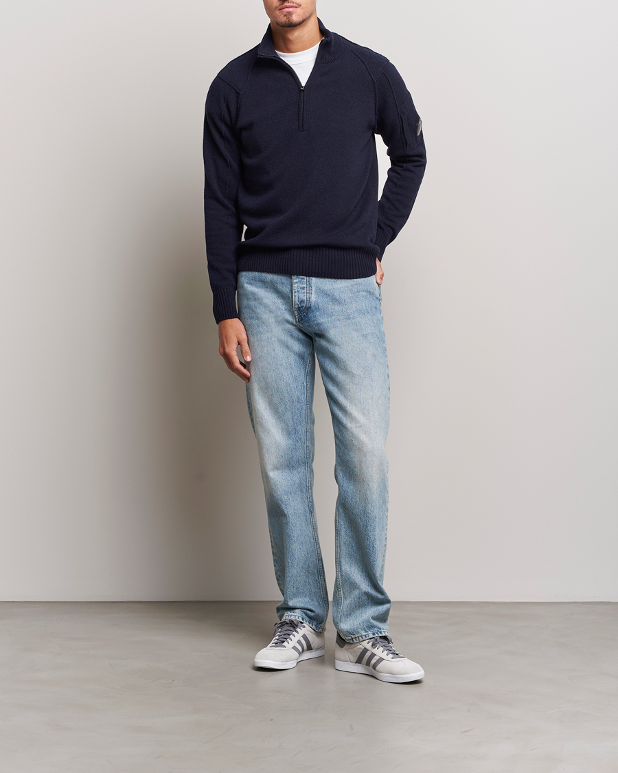 Herre | Trøjer | C.P. Company | Lambswool Lens Half Zip Total Eclipse