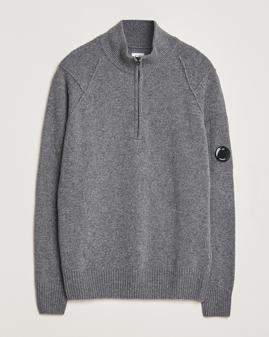 Herre | Trøjer | C.P. Company | Lambswool Lens Half Zip Grey Marl
